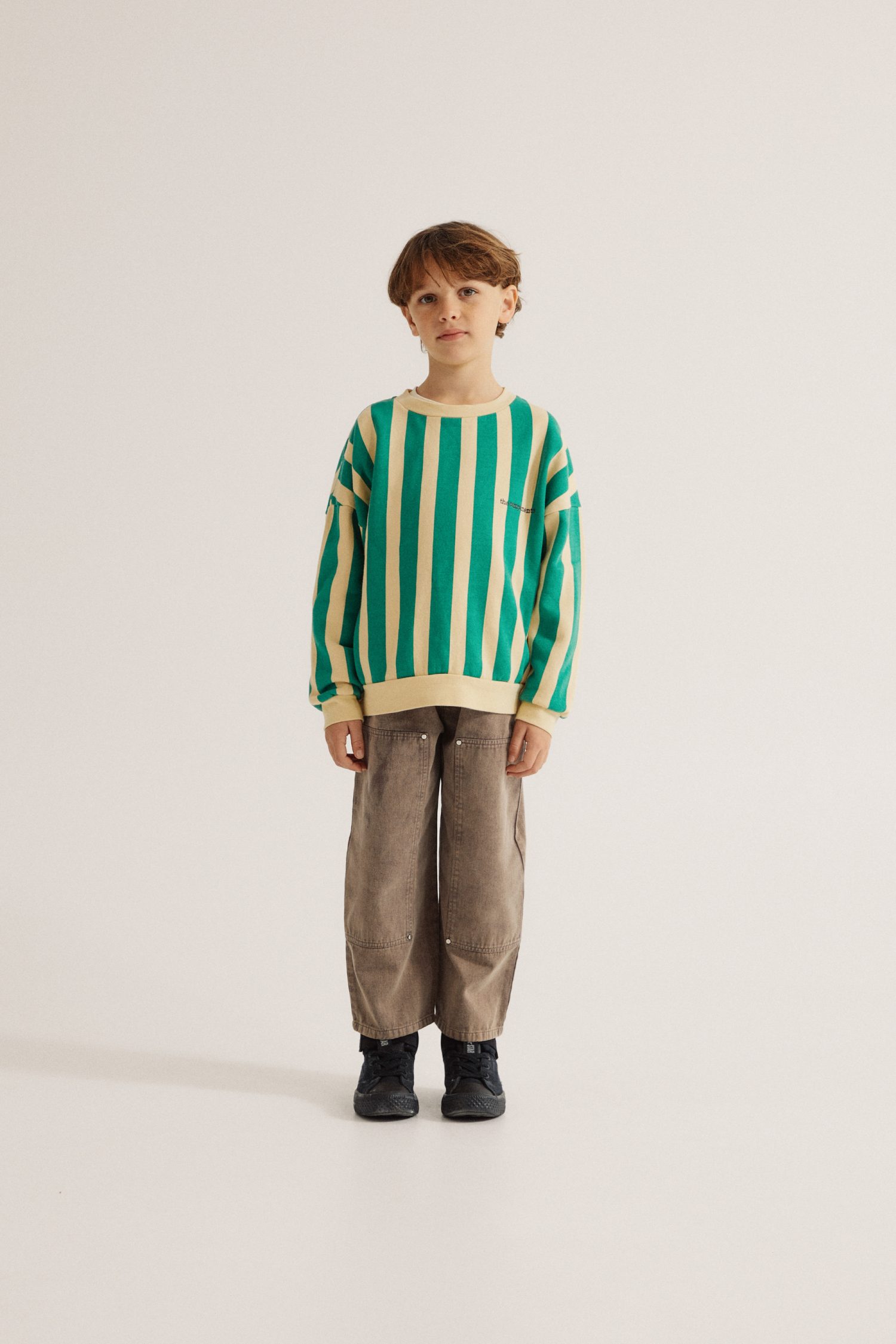 Buy Green Stripes Oversized Kids Sweatshirt Online - The Campamento